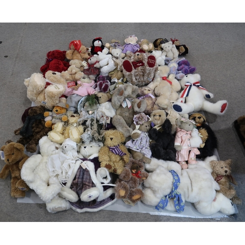 256 - Four boxes of plush teddy bears including Russ