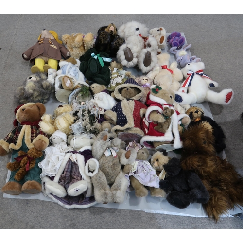 256 - Four boxes of plush teddy bears including Russ