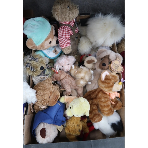 258 - A large quantity of small to medium plush bears including Beanies (7)