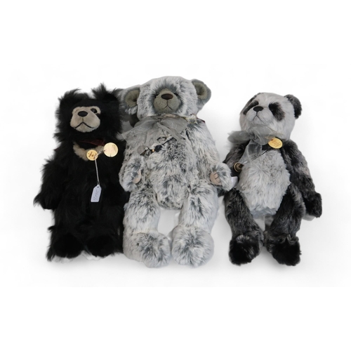 262 - Three Charlie Bears including William II, Dominic and Slothy Joe