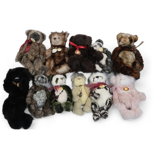 264 - Eleven Charlie Bears including Blair, Fletcher, Jai Jai, Romeo, Mandy, Alexander, Courtney, Tigga, M... 