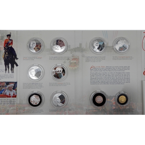 285 - Elizabeth II (1952-2022) Portraits in Time Platinum Jubilee 2022 10 coin set with a One Pound Ascens... 