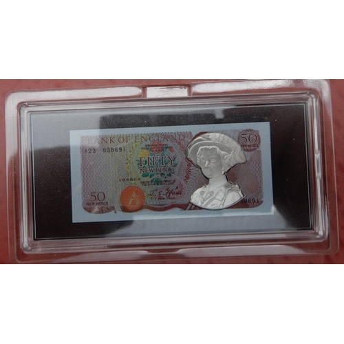 285B - Queen Elizabeth II The Platinum Jubilee Banknote Collection including 2022 The Unissued Fifty Pence ... 