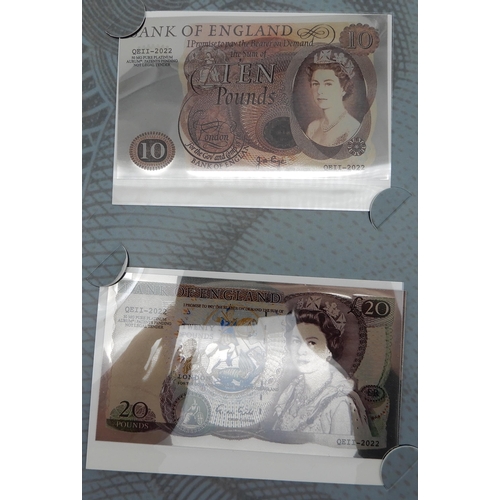 285B - Queen Elizabeth II The Platinum Jubilee Banknote Collection including 2022 The Unissued Fifty Pence ... 