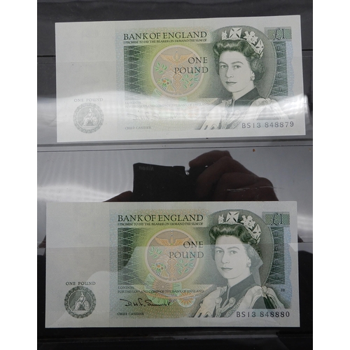 292 - Elizabeth II (1952-2022) Banknotes, £1 The Royal Bank of Scotland 1st October 1997 C/72 292201 throu... 