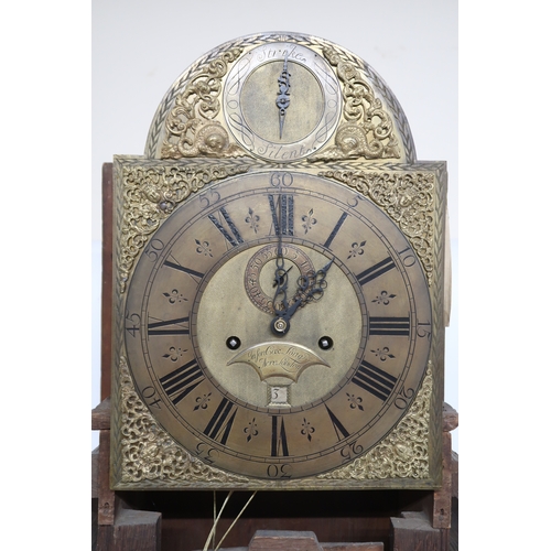 2020A - A 19TH CENTURY OAK CASE JASON COX, LONG ACRE LONDON LONG CASE CLOCKWith brass arched face, 42cm high... 