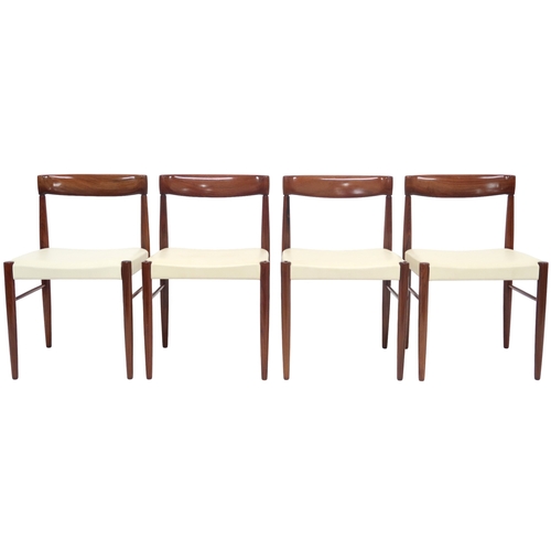 2080A - A SET OF FOUR MID 20TH CENTURY DANISH HENRY W KLEIN FOR BRAMIN DINING CHAIRSchairs with shaped bowed... 