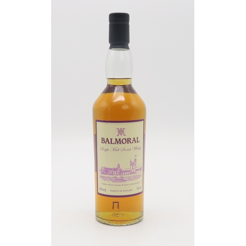 2696A - BALMORAL SINGLE MALT SCOTCH WHISKY A bottle of Balmoral Single Malt Scotch Whisky distilled and bott... 