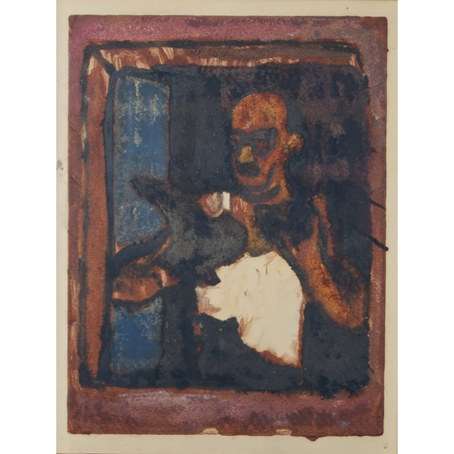 1032 - ALBERTO MORROCCO OBE RSA RSW RP RGI LLD DUniv (SCOTTISH 1917-1998) THE SHOEMAKER Monotype/mixed medi... 