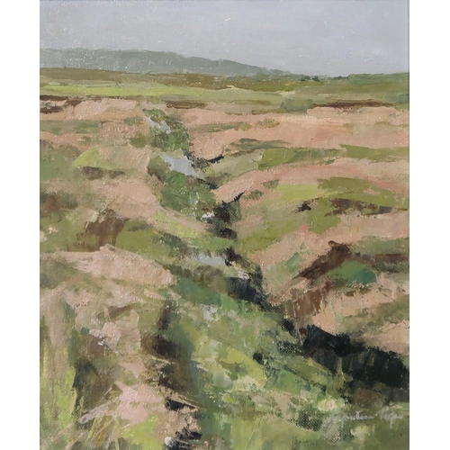 1001 - PERPETUA POPE (ENGLISH 1916-2013) MOORLAND STREAM Oil on board, signed lower right, 29 x 24cm... 