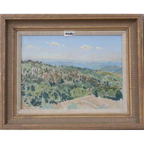 1009 - HENRY EDWARD 'TED' ODLING (BRITISH 1921-2007) UMBRIAN LANDSCAPE Oil on board, signed lower... 