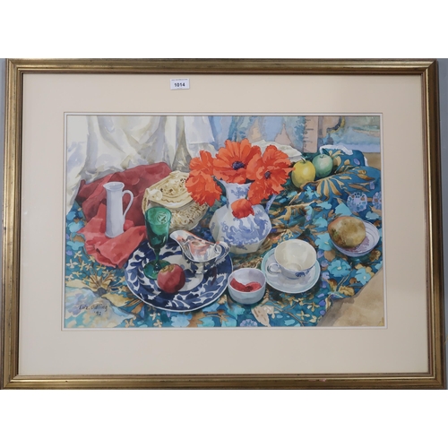 1014 - ELIZABETH HARVEY ODLING (SCOTTISH 1924-2003) STILL LIFE WITH POPPIES Watercolour, signed lower left,... 