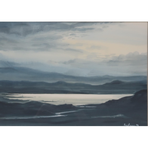 962 - SCOTTISH SCHOOL  LOCH VIEW Gouache, signed lower right, 30 x 43cm ... 