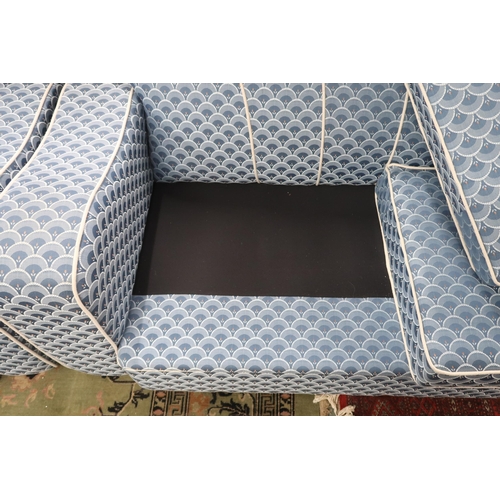 26 - An early to mid 20th century Art Deco style two piece suite consisting three seater, 88cm high x 198... 