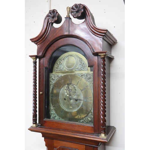 4 - An 18th/19th century JAs (James) Gordon, Paisley mahogany cased grandfather clock with brass arched ... 