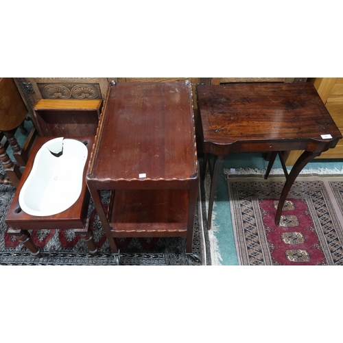 66 - A lot comprising small 19th century oak writing desk, 70cm high x 56cm wide x 40cm deep, mahogany oc... 