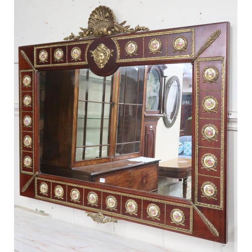 9 - A 20th century reproduction continental style hall table and mirror, mirror with brass ormolu mounts... 