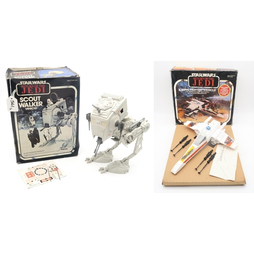 541 - A boxed Palitoy Star Wars Return of the Jedi X-Wing Fighter Vehicle; together with a Scout Walker Ve... 