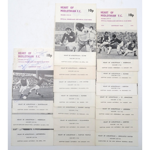 568 - An extensive collection of Heart of Midlothian (Hearts) League Cup football programmes, spanning the... 