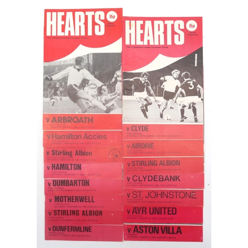 568 - An extensive collection of Heart of Midlothian (Hearts) League Cup football programmes, spanning the... 