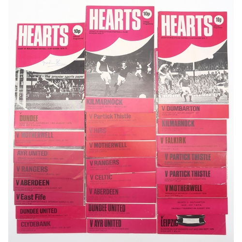 568 - An extensive collection of Heart of Midlothian (Hearts) League Cup football programmes, spanning the... 