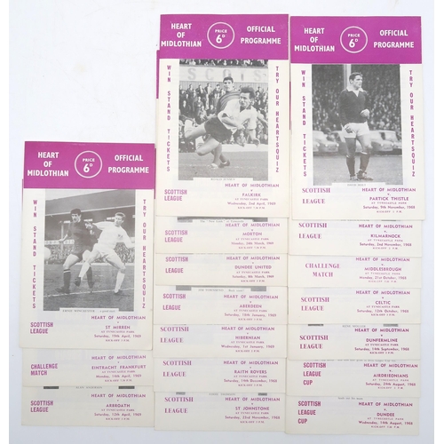 568 - An extensive collection of Heart of Midlothian (Hearts) League Cup football programmes, spanning the... 