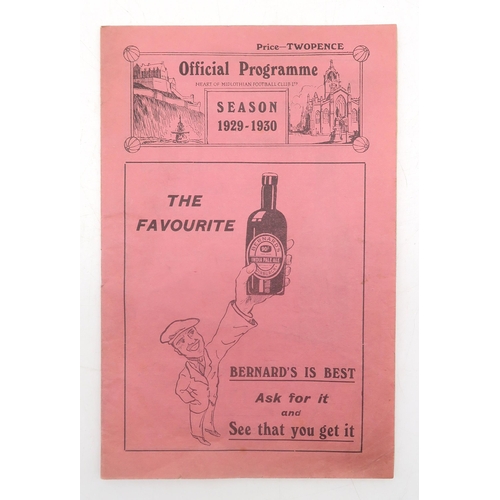 569 - A rare Heart of Midlothian programme for the Hearts vs. St Bernards Scottish Cup Second Round match,... 