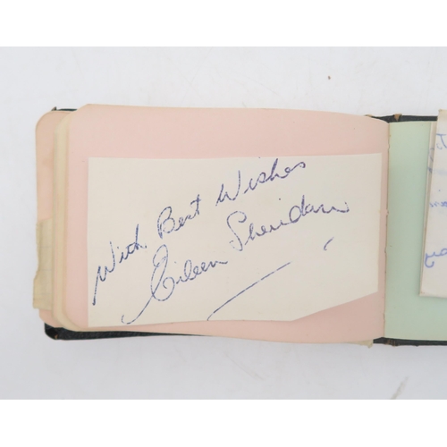 573 - A collection of autographs, to include a black and white photo postcard of Bluebird, signed by water... 