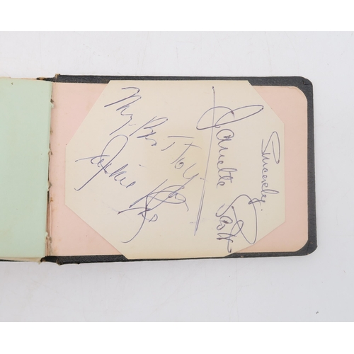 573 - A collection of autographs, to include a black and white photo postcard of Bluebird, signed by water... 