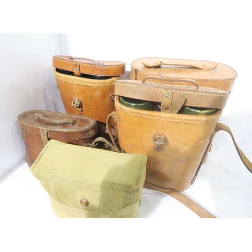 589 - Assorted binoculars, largely military-issue, to include WW2 1943-dated 6x30 binoculars by R.E.L. Can... 