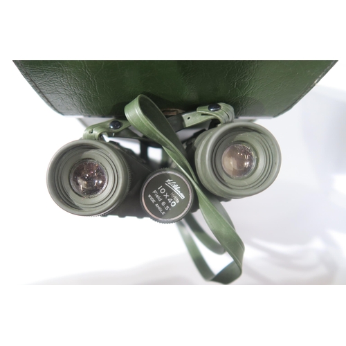 593 - Assorted binoculars, to include 10x50 binoculars by Zeiss, Wetzlar; Hylite 10x40 Field binoculars by... 