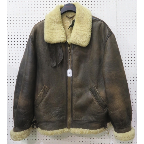 596 - A U.S. Air Force Type B-3 replica sheepskin flying jacket, marked 