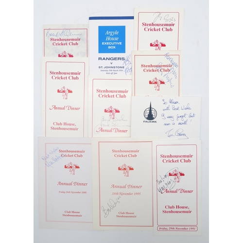 626 - A collection of signed dinner menus, programmes and correspondence, to include Sir Alex Fergusson, A... 