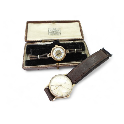 755 - A 9ct gold Smith gents wristwatch with London hallmarks for 1965, inscribed verso, together with a 9... 