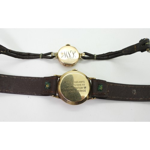 755 - A 9ct gold Smith gents wristwatch with London hallmarks for 1965, inscribed verso, together with a 9... 