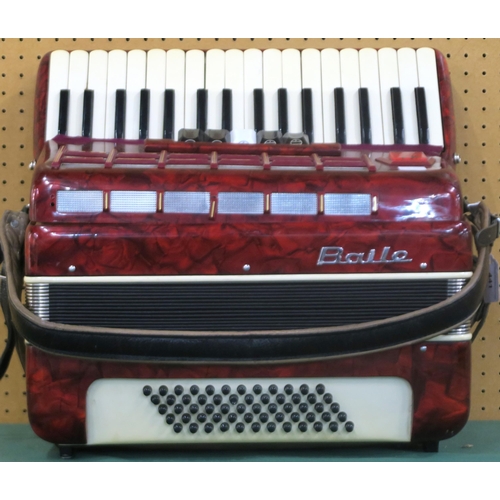 441 - A Baile 347 key 80 bass piano accordion in red