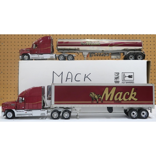 636 - Two Mack Trucks by the Franklin Mint,  with boxes for each trailer (2)