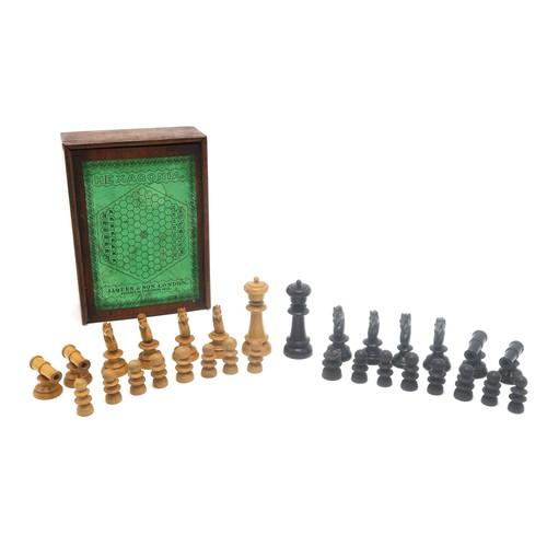 2647 - THE GAME OF HEXAGONIA BY JAQUES & SON, LONDONCirca-1860s, housed in a mahogany box, lacking one ... 