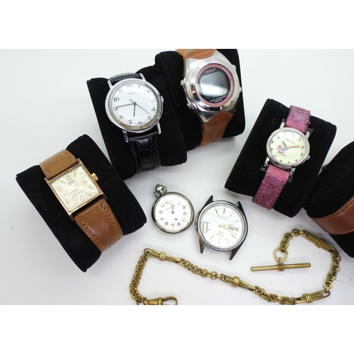 880 - A collection of wristwatches, to include models marked Elgin, Waltham, Timex, Smiths, RipCurl, toget... 