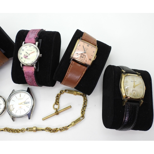 880 - A collection of wristwatches, to include models marked Elgin, Waltham, Timex, Smiths, RipCurl, toget... 