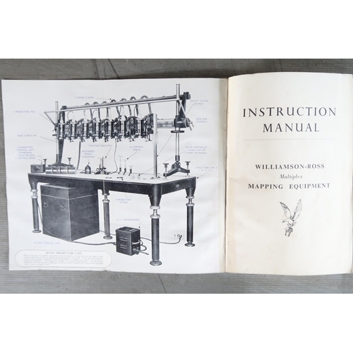 145 - A Large cast iron circa 1950 Williamson-Ross stereoscopic mapping table with associated multiplex pr... 