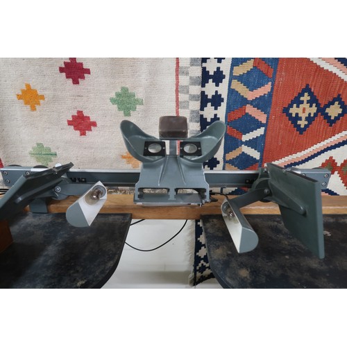145 - A Large cast iron circa 1950 Williamson-Ross stereoscopic mapping table with associated multiplex pr... 