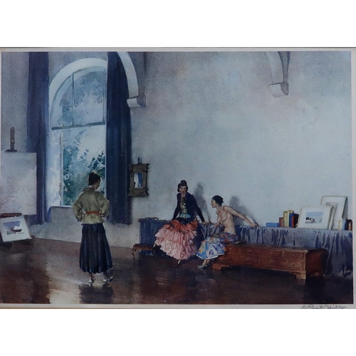 901 - WILLIAM RUSSELL FLINT (SCOTTISH 1880-1969) IN THE STUDIO Print multiple, signed lower righ... 