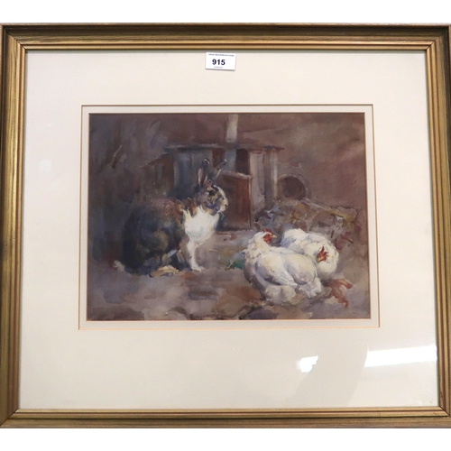 915 - LEALIA ARMINE COCKBURN RSW (SCOTTISH Fl.1913-1963) FUR AND FEATHER Watercolour, 26 x 36cm Title insc... 