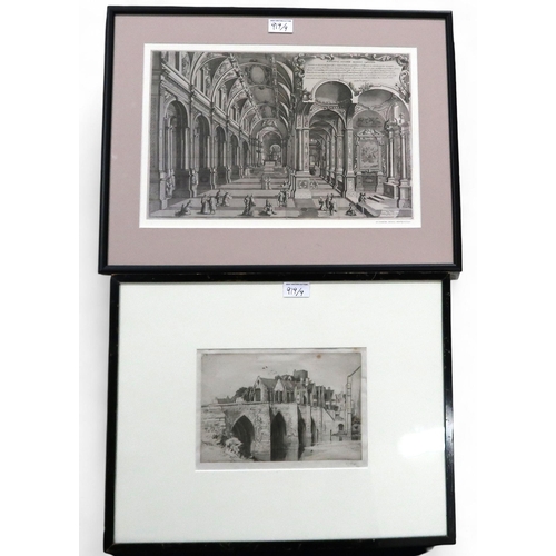 919 - Miscellaneous decorative architectural prints and drawings (9)