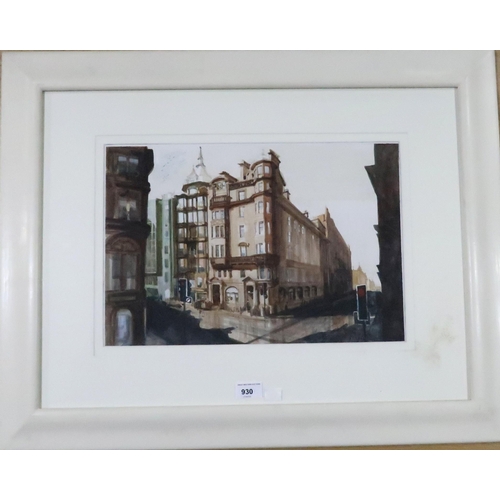 930 - EDDIE SLUDDEN (SCOTTISH CONTEMPORARY)HOPE ST GLASGOWWatercolour, signed lower right, 29 x 43cm (11.5... 