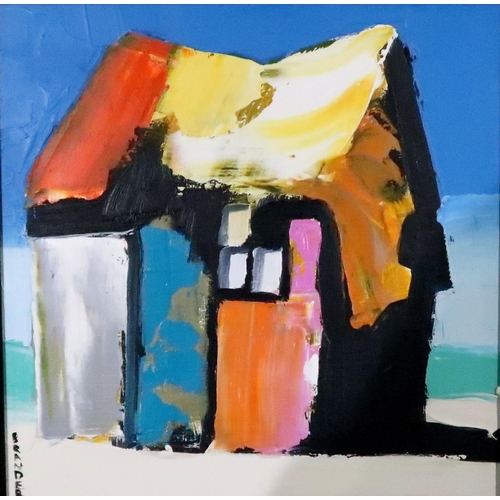 931 - GARRY BRANDER (SCOTTISH CONTEMPORARY)ISLAND SHANTYAcrylic, signed lower left, 18.5 x 18.5cm (7.5 x 7... 