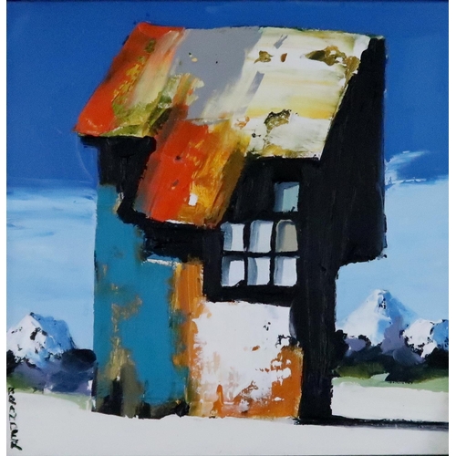 931 - GARRY BRANDER (SCOTTISH CONTEMPORARY)ISLAND SHANTYAcrylic, signed lower left, 18.5 x 18.5cm (7.5 x 7... 