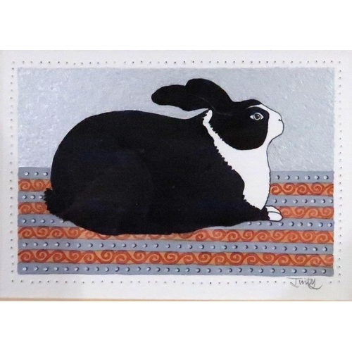 941 - JINTY RUSSELL (SCOTTISH CONTEMPORARY)RABBITMixed media, signed lower right, 10 x 15cm (4 x 6