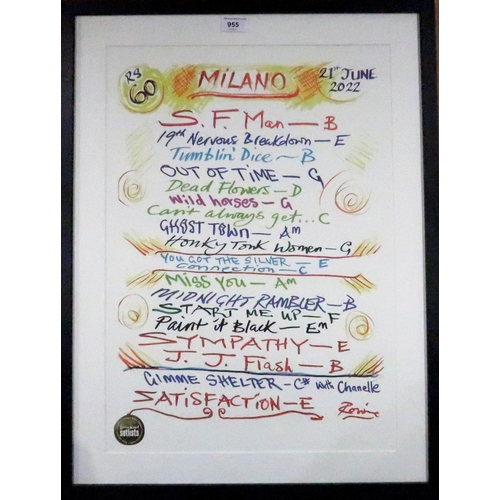 955 - AFTER RONNIE WOOD (BRITISH CONTEMPORARY)ROLLING STONES 60 SETLIST 2022Lithograph, 58 x 41cm (23 x 16... 